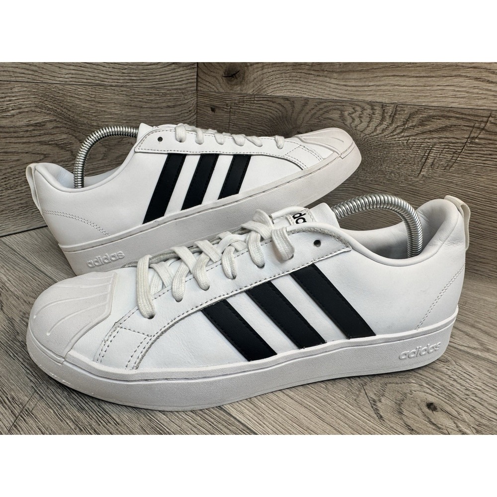 Adidas Streetcheck Cloudfoam Shoes Mens 9 White Leather Casual Sneakers